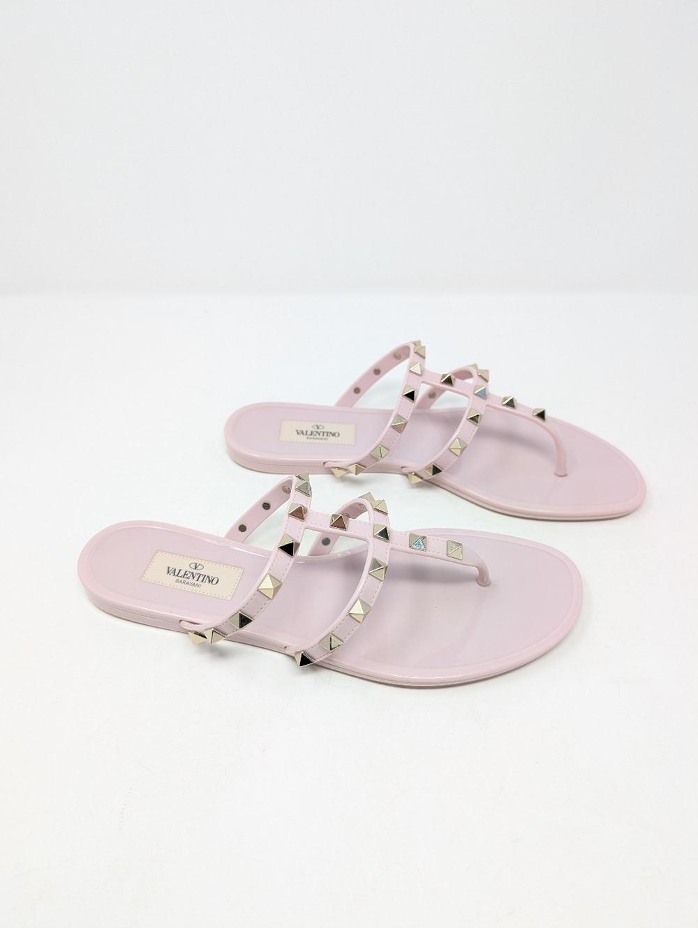 Valentino Garavani Rockstud Jelly Thong Caged Sandals Size 38 Gladiator Slides